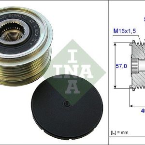 ALTERNATÖR KASNAĞI RULMANLI HYUNDAI ACCENT ERA BLUE MATRIX GETZ 1.5L 1.6L D4FA D4FB 06-18 / İ20 1.4L D4FC 10- / İ30 1.6L D4FB 07- / KIA RIO D4FA