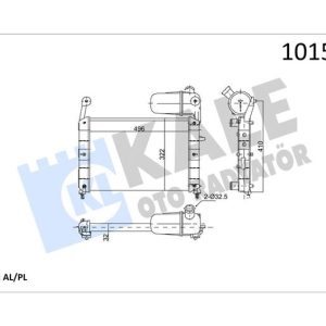 RADYATÖR TMPR-TIPO MEK KLİMASIZ 496x322x23 2 SIRA AL PL SİSTEM 7732873-7632018-46425435
