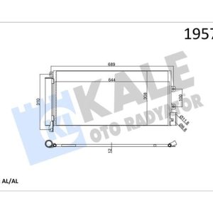 KLİMA KONDENSERİ LINEA 1.3 JTD 628x305x12 1 SIRA ALB SİSTEM 51785227-1785227