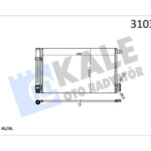 KLİMA KONDENSERİ COMBO D-CORSA D-E ADAM-BIPPER-TEPEE-NEMO 1.2-1.4 HDI 08 FIORINO 1.4-1.3D MJ 07 571x351X12 95530541-6455.GA-55700406-52039557