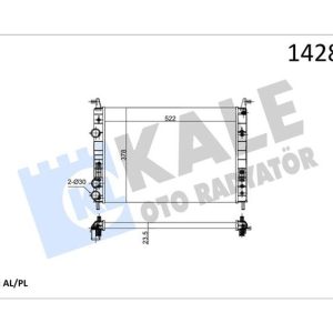 RADYATÖR PALIO 1.2-ALBEA 1.6 AC KLİMASIZ MEK 530x379x22 2 SIRA AL PL SİSTEM 46815887-46819261-46833511