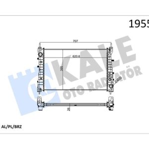 RADYATÖR LINEA 1.3 JTD AC KLİMASIZ MEK 621x395x26 1 SIRA ALB SİSTEM 51785217-51852517