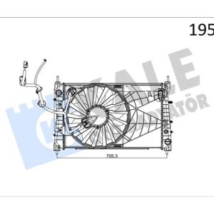 RADYATÖR FAN DAVLUMBAZ KONDENSER TURBO RAD. MODÜL LINEA 1.3 JTD KLİMALI 1 SIRA ALB SİSTEM