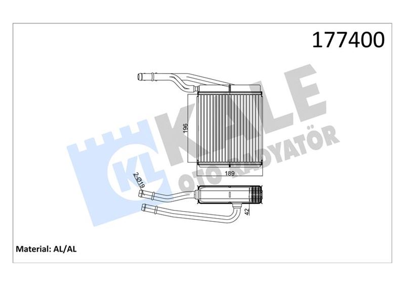 KALORİFER RADYATÖRÜ FOCUS-TOURNEO CONNECT 1.6 16V-1.8 16V-1.8 TDI 207x196x27 2 SIRA ALB 1062254-XS4H18476AB