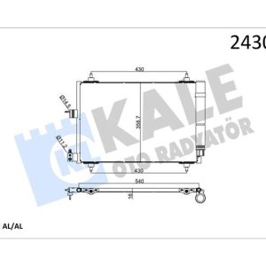 KLİMA KONDENSERİ PARTNER 02 BERLINGO 02 XSARA 00-05 1.9D-2.0HDI 364x16 6455.AT-6455.Y9-6455.CV