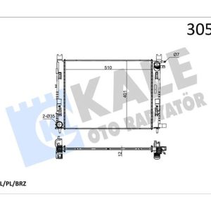 MOTOR SU RADYATORU CAPTUR I 12 CLIO IV 12 DOKKER 12 SYMBOL III 14 SANDERO II 12 0.9 TCE 1.2 TCE 1.5 DCI 1.6 506x414x18 214107326R-214100055R
