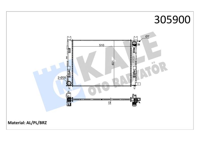 MOTOR SU RADYATORU CAPTUR I 12 CLIO IV 12 DOKKER 12 SYMBOL III 14 SANDERO II 12 0.9 TCE 1.2 TCE 1.5 DCI 1.6 506x414x18 214107326R-214100055R