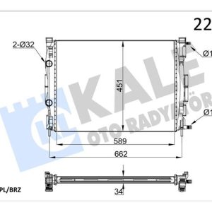 MOTOR SU RADYATÖRÜ RENAULT MEGANE II 02 SCENIC 03 1.5-1.9DCİ/1.4-1.6-2.0 16V AC KLİMASIZ MEK 590x455x34 1 SIRA ALB 8200357536-8200115542