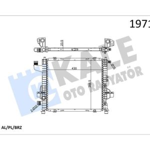 RADYATÖR TWNG 96 1.2 ENJ 16V AC MEK OTOM 430x395x24 1 SIRA ALB SİSTEM 7701045211-7701499801