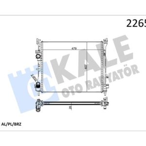 MOTOR SU RADYATÖRÜ RENAULT CLIO II 98 05 SYMBOL 00 SYMBOL II 08 1.5DCI MT AC MEKANİK 479x414x27