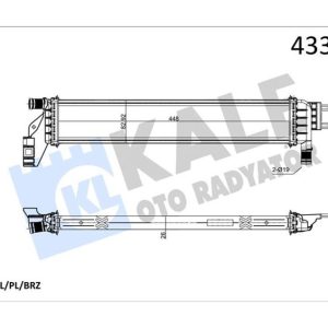 YARDIMCI SU RADYATÖRÜ RENAULT EXPRESS 21 DACIA SANDERO II 12 LOGAN MCV II 13 DOKKER 18 21 LODGY 18 DUSTER II 18 1.5dCi AL/BRZ 448X83X26