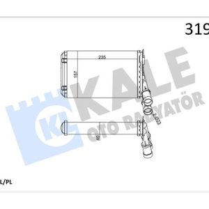 KALORİFER RADYATÖRÜ PARTNER-BERLINGO 1.9D-2.0HDI 97-08 -P306-XSARA-XANTIA-ZX 1.6-1.8-2.0-1.4HDI-1.5D 97-05 BEHER TİPİ