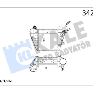 TURBO RADYATÖRÜ INTERCOOLER GOLF IV-BORA-A3-OCTAVIA-TOLEDO-LEON 1.9TDI 183X189.5X85 AL/PL/B 1J0145805B-1J0145805D-1J0145805H