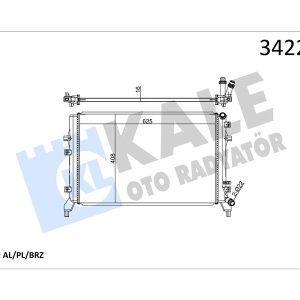 RADYATÖR VW CADDY III-EOS-GOLF PLUS-GOLF V-VI-JETTA III-JETTA IV-PASSAT-SCIROCCO-TOURAN AL-PL-BRZ 1K0121251BN