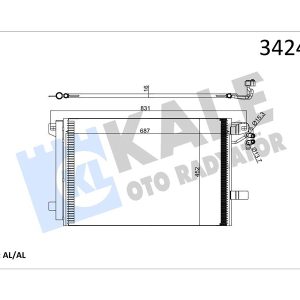 KLİMA KONDENSERİ VW MULTIVAN V-TRANSPORTER T5 BOX-BUS AL-AL 7E0820411B-7E0820411C-7E0820411D