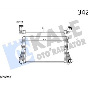 TURBO RADYATÖRÜ INTERCOOLER PASSAT-TIGUAN-SHARAN-ALHAMBRA 2.0TDI 08 615X398X32 AL-PL-BRZ 3C0145805AN-3C0145805AK-3C0145805AM