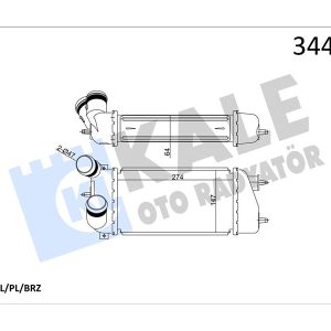 TURBO RADYATÖRÜ INTERCOOLER C3 02 1.4HDI 16V AL/PL/BRZ 275x147x64