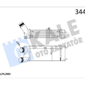 TURBO RADYATÖRÜ INTERCOOLER PARTNER 08 BERLINGO 08 1.6 HDI AL/PL/BRZ 300x147x76 0384.L9