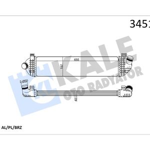 TURBO RADYATÖRÜ INTERCOOLER VOLVO C30 06-12 -S40 04 V50 04 1.6D-2.0D- C70 2.0D 08 658x157 30680124-30741046-31280122-31319168
