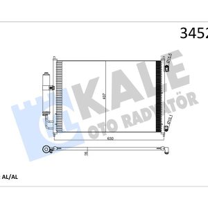 KLİMA KONDENSERİ NISSAN X-TRAİL DİZEL-BENZİN 07 642X388X16 OTO.-MEK. AL/AL 92100JG000