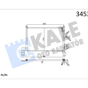 KLİMA RADYATORU KONDENSERİ FORD RANGER 98 06 2.5 TD 525X292X16 OTO.-MEK. XM3419710AE-4066739