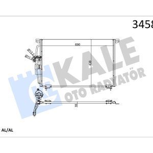 KLİMA RADYATÖRÜ KONDENSERİ OPEL OMEGA B 94 03 665x450x16 AL/AL