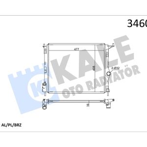 RADYATÖR DACIA LOGAN 1.4-1.6 08 482x408x16 Mek.Şanz. AL/PL/BRZ