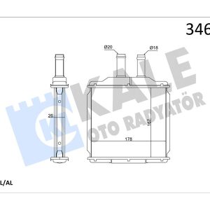 KALORİFER RADYATÖRÜ DAEWOO NUBIRA 1.6L F16D3 J200 03- / CHEVROLET LACETTI J200 05- - ALEMİNYUM P96554446