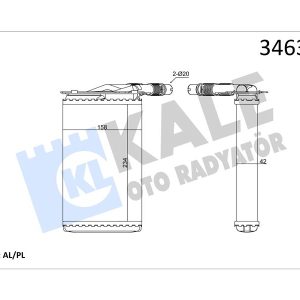KALORİFER RADYATÖRÜ KNG-KNG EXPRESS 1.4-1.6 16V-1.5 DCI-1.9DTI-1.9DCI 234x158 7701205538-2711500QAE