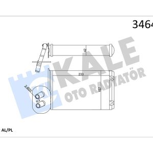 KALORİFER RADYATÖRÜ VW TRANSPORTER T4 1.9D-TD-2.0D-2.4D-2.5D-TD ÖN 234x157x42 AC 701820031