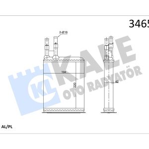 KALORİFER RADYATÖRÜ DUCATO-BOXER-JUMPER 94-02 220x195x42 1321309080-6448.93-6448.F9