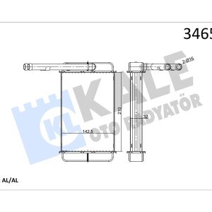 KALORIFER RADYATORU TRANSIT 2.0 2.5D 85 92 T12 T15 92 00 BRAZING 89VW18476BA-1628214-1628392