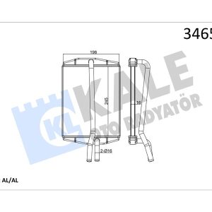 KALORİFER RADYATÖRÜ BRAZİNG KA 96-08 FIESTA IV 95-02 PUMA 97-02 1.3-1.6 247x198x22 1011670-1113626-1206843