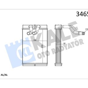 KALORİFER RADYATÖRÜ HYUNDAI H-1. STAREX 2.5L D4CB D4BH 01- - ALEMİNYUM 970234A000-972034A000