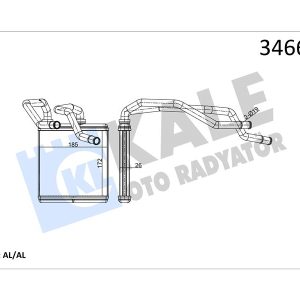 KALORİFER RADYATÖRÜ NISSAN QASHQAI 1.6L HR16DE J10 06-13/ 2.0L MR20DE J10 JJ10 07-12/ 1.5L Dci K9K d izel J10DE 06-13 / X-TRAIL 2.0L M9R T31 dizel