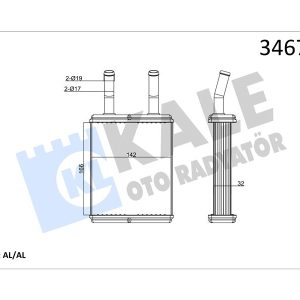 KALORİFER RADYATÖRÜ HYUNDAI EXCEL 1.5L G4DJ. G15B 90-95 - ALEMİNYUM 9712324000-9712324001