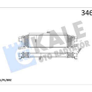 TURBO RADYATORU INTERCOOLER FUSION 1.6TDCI 90PS 02 MAZDA 2 03 1.4 DE 450 142 50 5S6H9L440AE-5S6H9L440AC