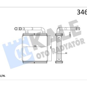 KALORİFER RADYATÖRÜ HYUNDAI H100 2.5L D4BA PANELVAN 94-00 - ALEMİNYUM 9721143010-9721143100-9721143050