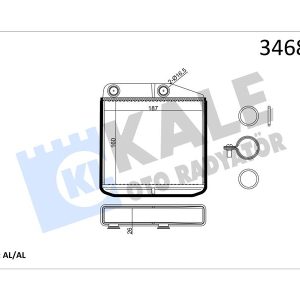 KALORİFER RADYATÖRÜ CORSA D 06 CORSA E 14 ADAM 14 MITO-DOBLO III-LINEA-FIORINO-PRATICO- GRANDE PUNTO 1.2-1.3-1.4 268700 BORUSUZ TİP