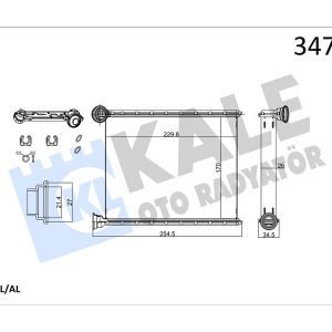 KALORİFER RADYATÖRÜ 308 1.4 16V-1.6 16V 07 C3 1.4VTI 09 KİLİMALI-KİLİMASIZ ARAÇLAR İÇİN 6448.S4-6448.V6