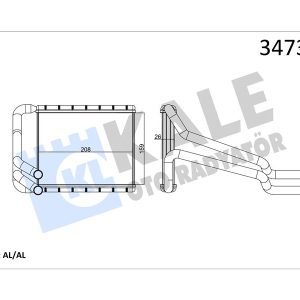 KALORİFER RADYATÖRÜ HYUNDAI i30 1.6L G4FD GDİ 11-16 / 1.6L D4FB CRDi dizel 11- / KIA CEED 1.6L G4FJ T-GDI 13- / 1.6L D4FB CRDi dizel 11- / CERATO