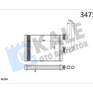 KALORİFER RADYATÖRÜ MITSUBISHI LANCER 1.3L 4G13 CS1A 03-07 1.6L 4G18 CS3A 03-07 / EVO 8 - 9 / OUTLAN DER 2.0L 4G63 DOHC CU2W 02-06 / 2.4L 4G69 CU5W