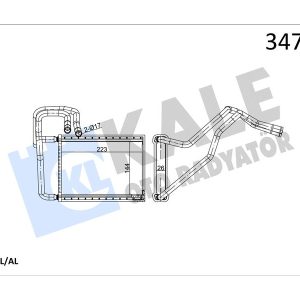 KALORİFER RADYATÖRÜ KIA CERATO 1.5L D4FA CRDİ 05-06 1.6L G4ED benzinli 04-09 2.0L D4EA dizel 04-06 - ALEMİNYUM 971382F000-971382F005