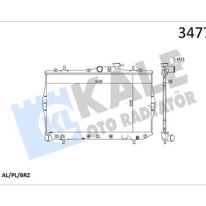 RADYATÖR BRAZİNG ACCENT 1.3-1.5 95-00 AC KLİMASIZ MEK 335x598x16 2531022005-2531022A00