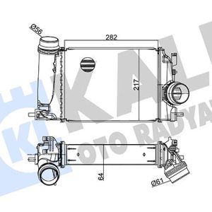 TURBO RADYATÖRÜ INTERCOOLER MGN IV-KADJAR-TALISMAN-SCENIC-QASHQAI 1.5DCİ- XTRAIL 1.6 64x217.9x282 144614EA0A-144614EA1A-144614EA1B