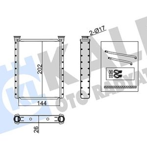 KALORİFER RADYATÖRÜ TOYOTA YARIS 1.0L 1KR-FE KSP90 06-11 / 1.3L 2SZ-FE SCP90 06-09 / 1.4L 1NDTV NLP9 06-09 / 1.3L 1NR-FE NSP130 12- / 1.4L 1NDTV