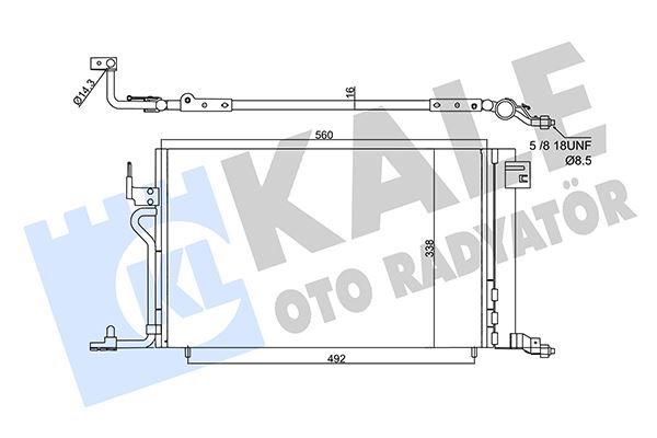 KLİMA RADYATÖRÜ KONDENSERİ P306 II 97-01 BERLINGO 97 PARTNER 97 XSARA 97-00 1.4-1.6-1.8 568 x341x16 AL/AL