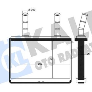 KALORİFER RADYATÖRÜ HYUNDAI STAREX 2.5L D4BH. 4D56 TC TCI 04-10 H100 2.5L D4BH Kamyonet 04-12 / KIA BONGO K2500 2.5L D4BH TCİ 03- - ALEMİNYUM