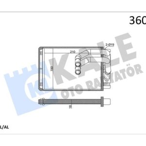 KALORİFER RADYATÖRÜ HYUNDAI MATRIX 1.5L CRDI 01- 1.6L G4ED 01-10 - ALEMİNYUM 9713817000