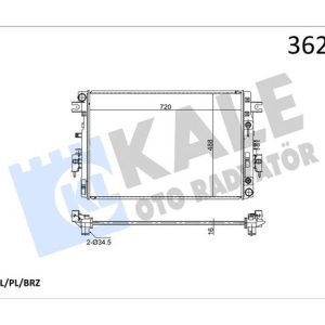 SU RADYATÖRÜ NISSAN NAVARA 2.3DCI 2015 QASHQAI II - RENAULT KADJAR BRAZING 720X488X16 2146045JM0A